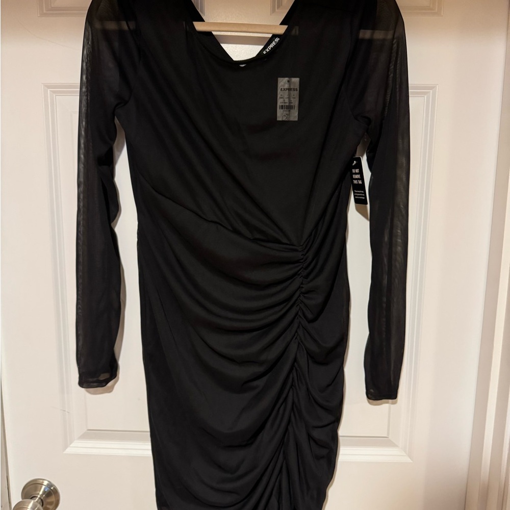 NWT Express Black Mesh Cocktail Dress